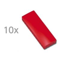 Maul magneten rechthoek 54 x 19 mm rood 10 stuks