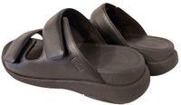 Fitflop Slipper F-Mode Go Mens Adjustable Two-Bar Slides Zwart