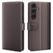 Samsung Étui Portefeuille Galaxy S25 en Cuir avec Béquille - Marron