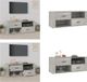 vidaXL Meuble TV 100x35x40 cm bois de manguier finition béton gris