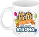 Bellatio Decorations Mok 60 jaar - Wit - Keramiek - 300 ml