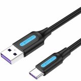 Vention CORBH USB A naar USB-C kabel, 2 m, zwart