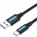 Vention CORBH USB A naar USB-C kabel, 2 m, zwart