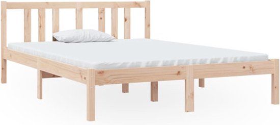vidaXL Bedframe massief hout 135x190 cm Double