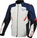 Macna Notch veste textile moto imperméable, gris clair/bleu/rouge, taille S