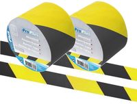 Merkloos / Sans marque Afzetlint geel/zwart - 2x - 100 meter - 75 mm - markeerlint - Signalerings linten - Plastic