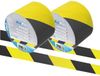 Merkloos / Sans marque Afzetlint geel/zwart - 2x - 100 meter - 75 mm - markeerlint - Signalerings linten - Plastic