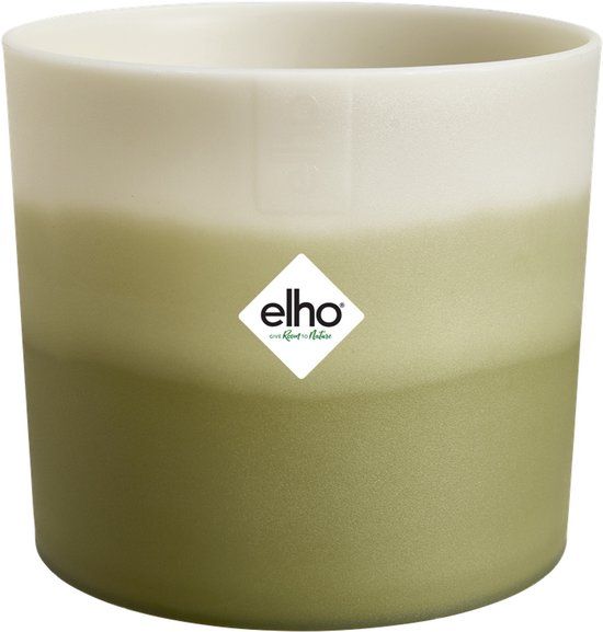 Elho Colour Gradiant Rond 18cm - Bloempot voor Binnen - 100% Gerecycled Plastic - Ø 18.2 x H 16.8 - Bamboegroen