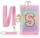 Merkloos Kindernekzakje - Roze - Letter S - Met sleutelring - 12 x 8 x 2,5 cm