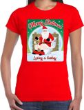 Bellatio Decorations Fout Kerstshirt / t-shirt - Merry shitmas losing a turkey - rood voor dames - kerstkleding / kerst outfit XXL