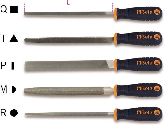 Beta Platte Semi-fijne Vijl 250mm met Composiet Handvat