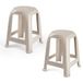 Plasticforte Zit krukjes - 2x - beige - kunststof - 37 x 37 x 46 cm - extra zitplaatsen