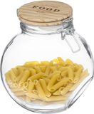 5Five Weckpot/voorraadpot - 2,2L - glas - houten deksel en beugelsluiting