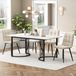 Fortuna ensemble de salle à manger (5 pièces), table de salle à manger avec 4 chaises, ensemble de coin cuisine moderne, table de salle à manger de 140x80 cm avec pieds en métal noir, plateau en MDF et quatre chaises avec revêtement en velours beige