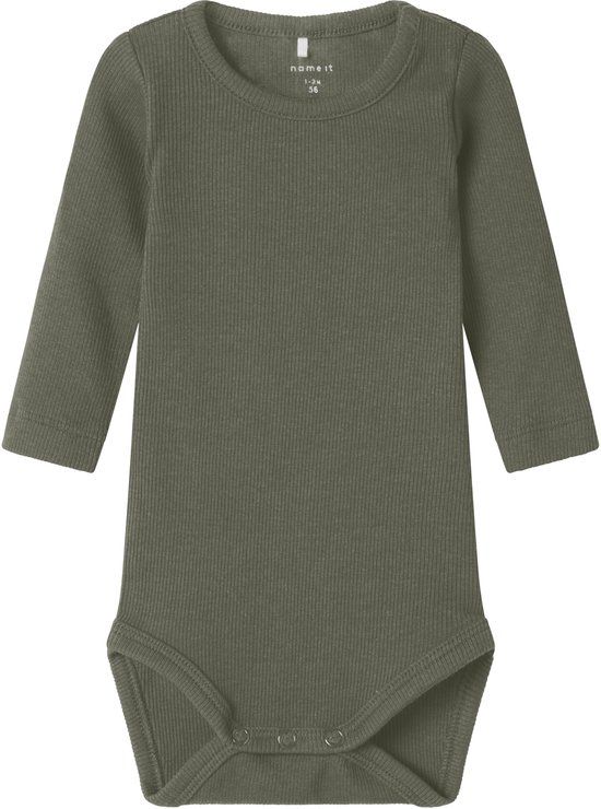 NAME IT NBNKAB LS BODY NOOS Baby Dusty Olive Maat 68 Katoen/Modal/Elastaan