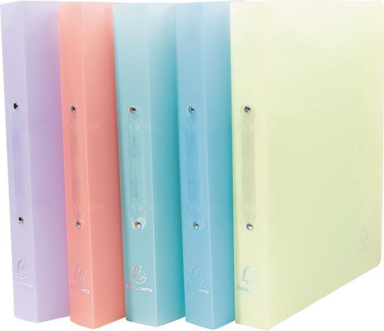 Exacompta Chromaline Ring Binder - A4 Maxi - 2 Rings - 3cm - Pastel Colors - 5 Pack