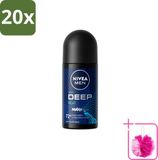 Nivea Men Deep Beat Déodorant Roller - 50 ml - 20 Pièces