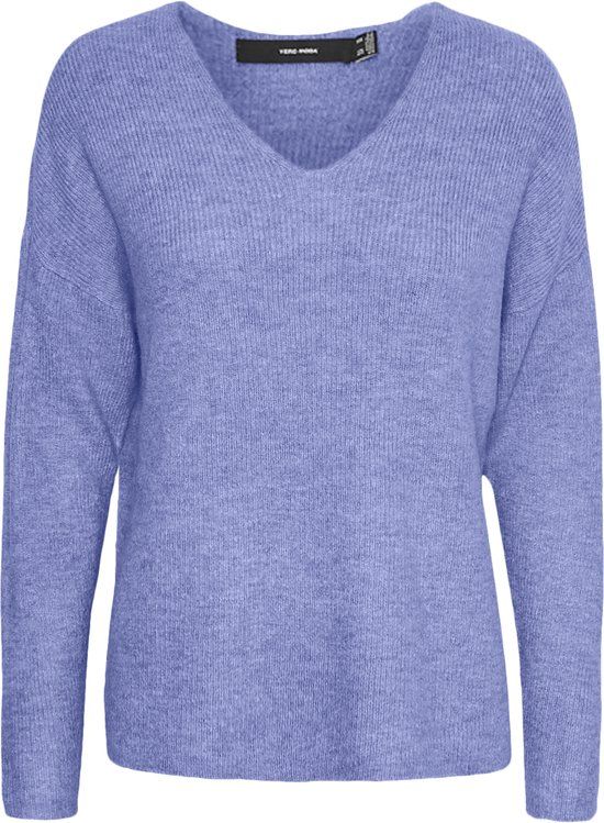 VERO MODA VMCREWLEFILE LS V-NECK BLOUSE NOOS Women's Sweater - Size L - Jacaranda