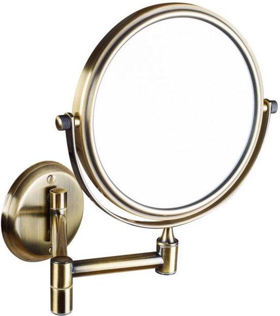 Sapho Wandmontage Ronde Make-up / Scheerspiegel - 15 cm - Brons