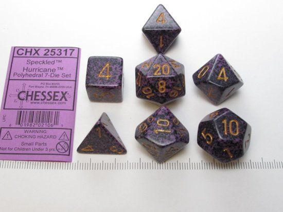 Chessex Speckled Hurricane Dice Set - Gold/Purple