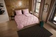 Pure dekbedovertrek luxe stiksel plooien - Lits jumeaux 240x200/220 cm - Lichtroze - Katoen