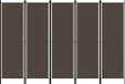 vidaXL Kamerscherm - 5 panelen - 250x180 cm - Bruin