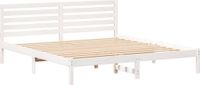 vidaXL Bedframe met hoofdeinde, wit, 180 x 200 cm, massief grenenhout