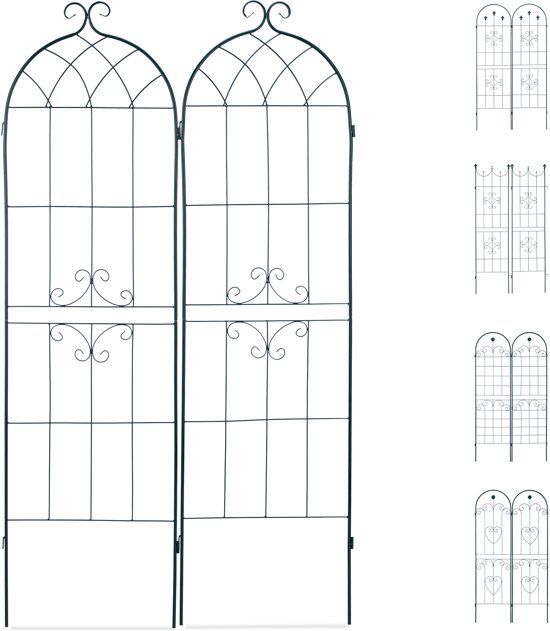Relaxdays Plantenklimrek - Set van 2 - 180cm - IJzer