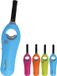 Gerimport Briquet à gaz - 4x - 18 cm - rechargeable - flamme réglable - coloré - briquet BBQ