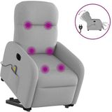 vidaXL Sta-op-massagestoel elektrisch verstelbaar stof wolk grijs