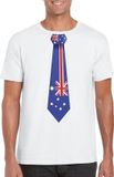 Bellatio Decorations Shoppartners Bv Wit t-shirt met Australische vlag stropdas heren - Australie supporter L