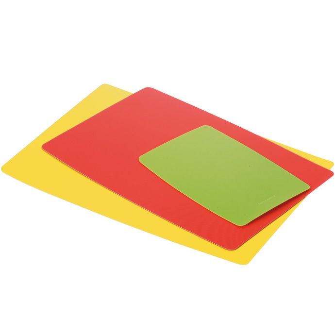 Tescoma 378878 - Keukensnijplanken - 3 stuks - Kunststof - Rechthoek - Geel/Groen/Rood