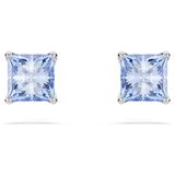 Swarovski Matrix Oorstekers Blauw Zilverkleurig Vrouwen