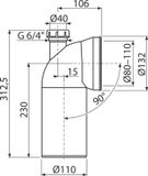 Alcadrain Raccord pour cuvette de WC avec raccord DN40 - coude à 90°