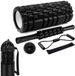 Rouleau de massage avec rouleau, balles de massage, bandes de résistance, tissu musculaire profond pour salle de sport et yoga (noir)