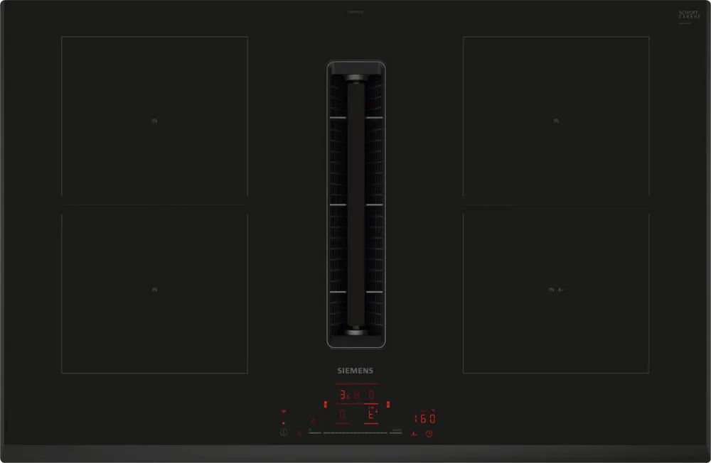 Siemens iQ500 ED851HQ26E 80cm Induction Cooktop with Integrated Extractor Fan - Black
