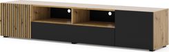 BIM Furniture AURIS Meuble TV bas 200 x 42 x 42 cm, meuble de salon, autoportant, façades sans poignée, avec beaucoup d'espace de rangement, meuble TV moderne, chêne artisanal/noir mat