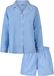 By Louise Dames Pyjama Set Short + Blouse Gestreept Blauw - Maat M
