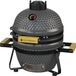 KitchenBrothers Kamado BBQ - 13 Inch Houtskool Barbecue - 27⌀ cm - PFAS-vrij - Deluxe Set - Egg BBQ met Accessoires inclusief Hoes - Vaderdag Cadeau - Grijs