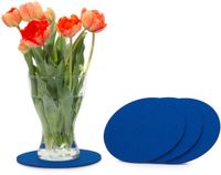 FILU Sous-verres en feutre Rond 25cm - Lot de 4 - Bleu