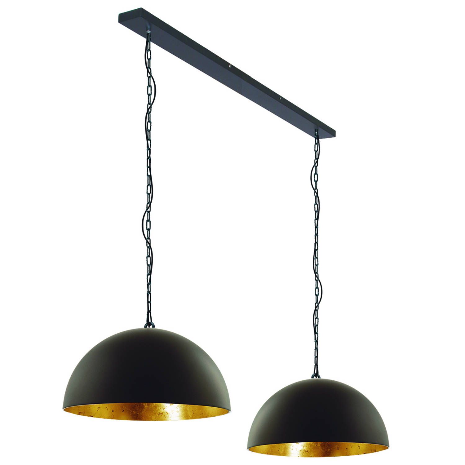 Steinhauer Semicirkel Hanglamp - Zwart - Goud - 125 cm