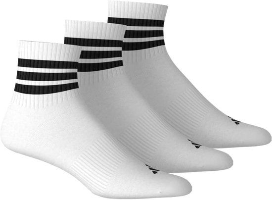 adidas 3 paar C Sportswear MID 3p Mid Cut sokken unisex Wit Gestreept Katoenmix