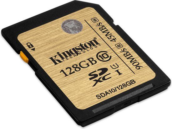 128GB SDXC UHS-I Memory Card - 90MB/s Read, 45MB/s Write, with Adapter