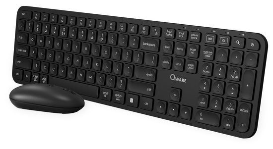 Qware Eastbourne Draadloze Desktopset - QWERTY - Zwart