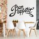Bon Appétit Sticker Mural - 147x294 Cm - Noir