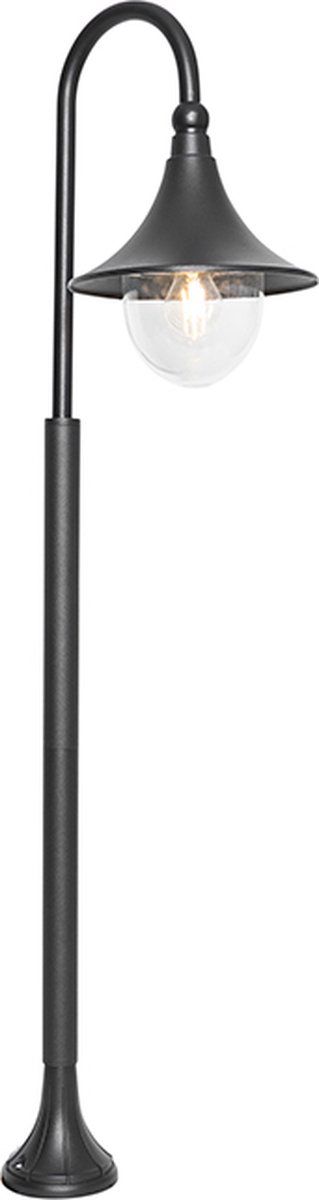 QAZQA Daphne - Klassieke Staande Buitenlamp - Zwart - H 125 cm