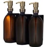 Distributeur de savon noir fixation murale avec trois