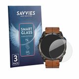 Savvies 3 Stuks Screenprotector voor Garmin D2 Mach 2 Pro (51 mm) - Transparant