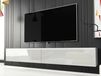 DUBAI Meuble TV-HiFi 2 portes battantes 180 cm blanc/blanc brillant avec LED