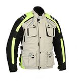 Bikers Gear Australia Hi Viz Safety Glowrider Motorfiets Waterdichte Jas Met Verwijderbare Thermische Liner Geventileerd En CE1621-1 Armour, Maat Medium